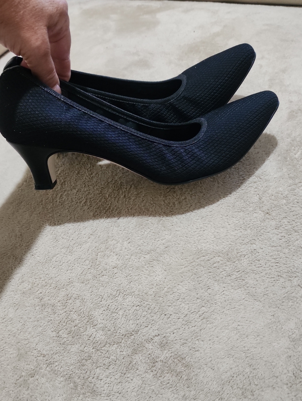 Walking Cradles kitten heel pumps Stretch Knit Upper.